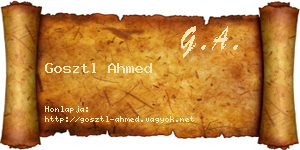 Gosztl Ahmed névjegykártya